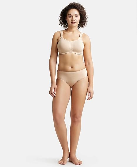 Jockey FE78 Women’s Wirefree Padded Cotton Bra – Full Coverage with Broad Cushioned Straps